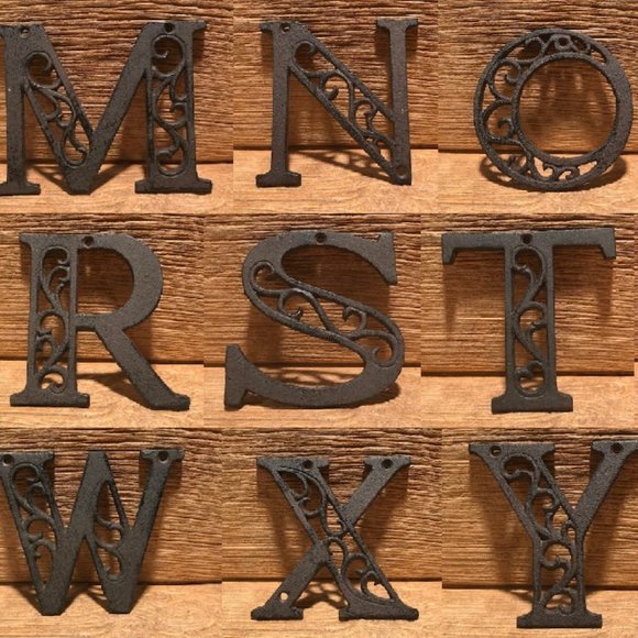 Cast Iron Letter "N" 4 5/8"tall Ornate Raw Cast Iron Ready to Paint 0184-0557-N - Picture 14 of 16